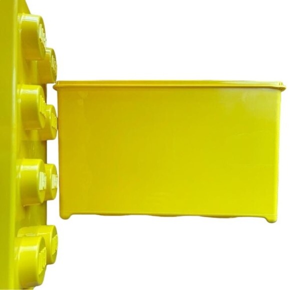 Lego Storage Box Yellow Covered Stackable Tub Lid Store Toys 14x10x7 inches Gift - Picture 9 of 12